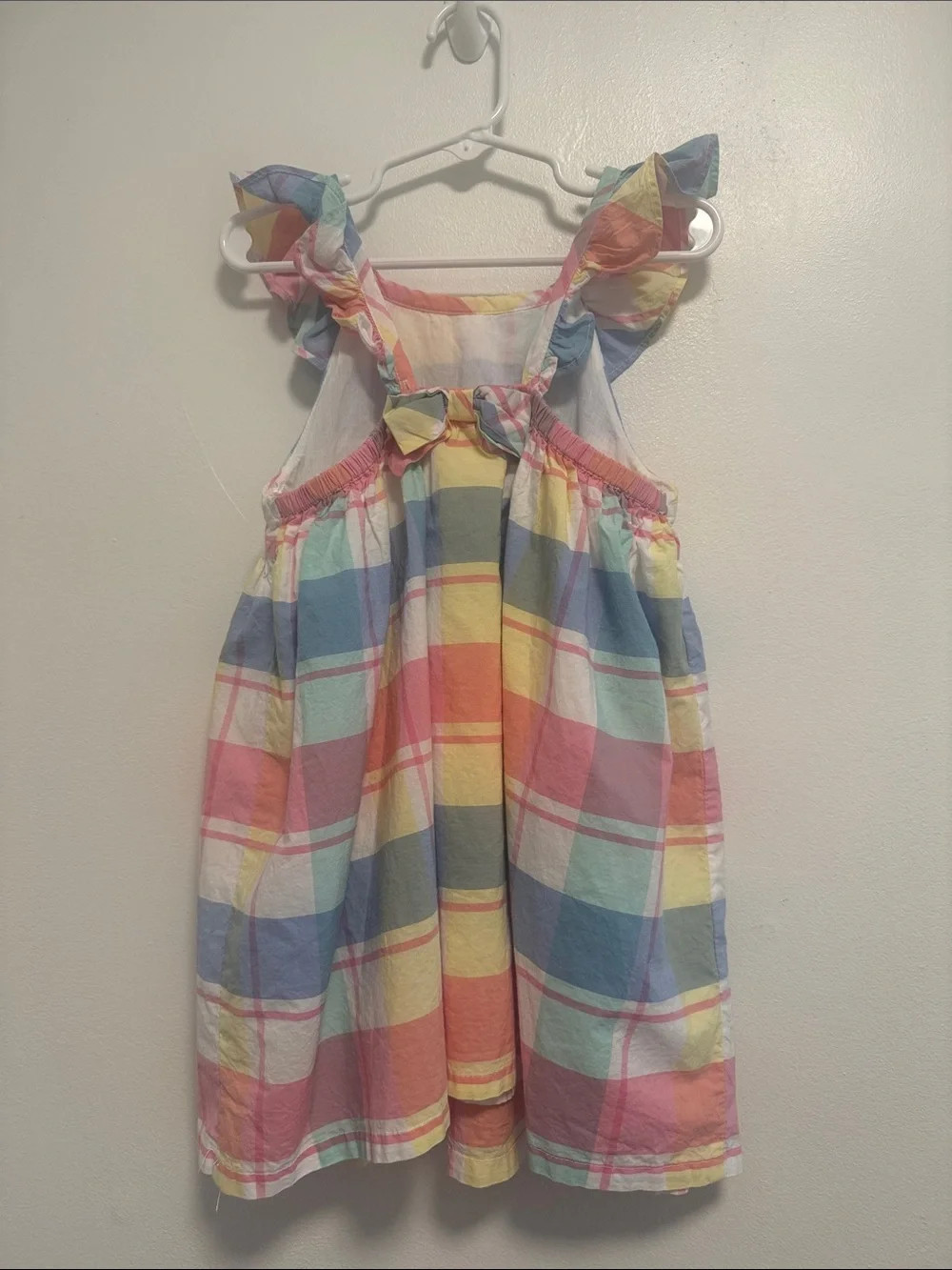 Tommy Bahama Pastel Multicolor Plaid Ruffle-Strap Dress
